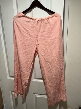 Linen and viscose pants, peachy/pink color, size L